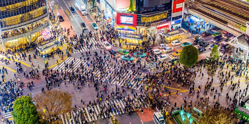 Tokyo Shibuya-krydset fodgængerfelt